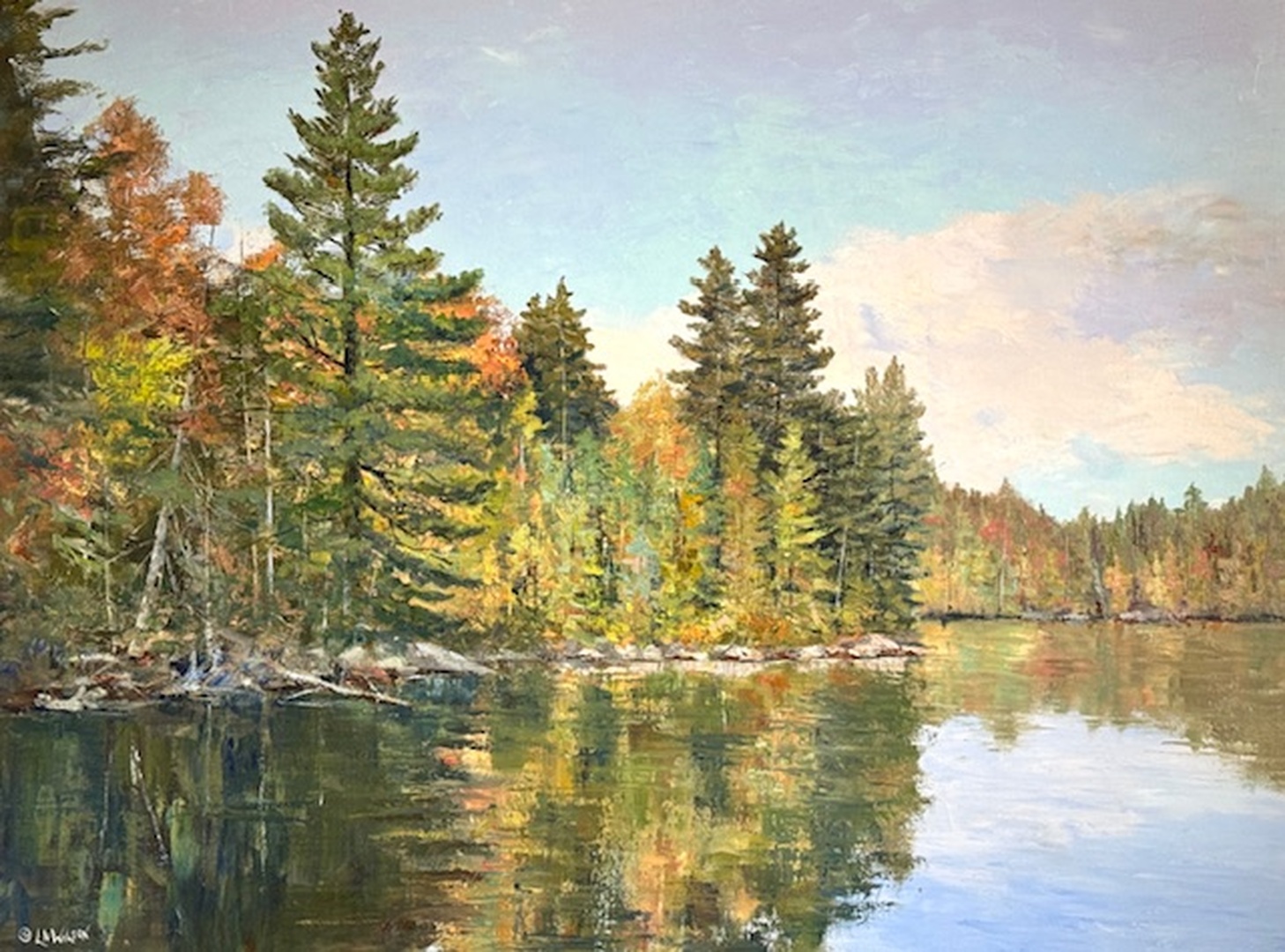 Sunlit Cove - 36 x 48 in. wide - Oil on Canvas